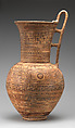 Terracotta pitcher, Terracotta, Greek, Attic