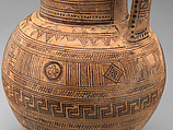 Terracotta pitcher, Terracotta, Greek, Attic