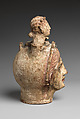 Polychrome terracotta head vase, Terracotta, Canosan, Puglia