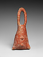 Terracotta vase in the shape of a leather bag, Terracotta, Cypriot