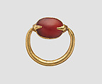 Gold and carnelian scaraboid ring, Gold, carnelian, Greek, Cypriot