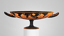 Terracotta kylix (drinking cup), Signed by Hieron as potter, Terracotta, Greek, Attic