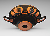 Terracotta kylix (drinking cup), Attributed to an artist near Psiax, Terracotta, Greek, Attic