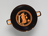 Terracotta kylix (drinking cup), Attributed to the Brygos Painter, Terracotta, Greek, Attic