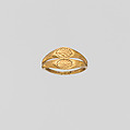 Gold ring with a double hoop and a palm frond engraved on each bezel, Gold, Roman, Cypriot