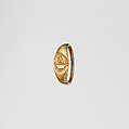 Gold ring with representation of the temple of Aphrodite at Paphos, Gold, Roman, Cypriot