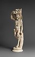 Marble statue of Pan/ Pan or Satyr with winnowing basket filled with offerings and cultic objects, Marble