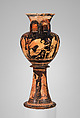 Terracotta lebes gamikos (round-bottomed bowl with handles and stand used in weddings), Attributed to the Washing Painter, Terracotta, Greek, Attic
