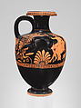 Terracotta hydria: kalpis (water jar), Terracotta, Greek, Attic