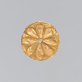 Gold roundel with stamped designs, Gold, Cypriot
