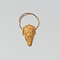 Gold earring with head of a bull, Gold, Cypriot