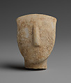 Head and neck of a marble figure, Marble, Cycladic