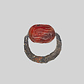 Silver ring with carnelian scarab, Carnelian, Silver, Greek