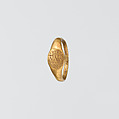 Gold ring with representation of the temple of Aphrodite at Paphos, Gold, Roman, Cypriot