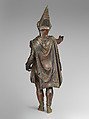 Bronze figure of a boy in Eastern dress, Bronze, Greek, Ptolemaic or Roman