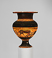 Terracotta lydion (perfume jar), Terracotta, Greek, Attic