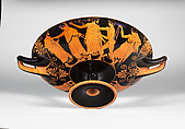 Terracotta kylix (drinking cup), Attributed to Douris, Terracotta, Greek, Attic