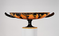 Terracotta kylix (drinking cup), Attributed to Douris, Terracotta, Greek, Attic