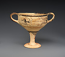 Terracotta kylix (stemmed cup), Terracotta, Mycenaean