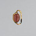 Gold and carnelian scaraboid ring, Gold, carnelian, Greek, Cypriot
