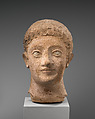 Terracotta head of a youth, Terracotta, Cypriot