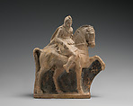 Terracotta statuette of a horseman, Terracotta, Cypriot