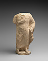 Limestone statuette of a boy holding an amphora, Limestone, Cypriot