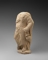 Limestone statuette of a boy holding an amphora, Limestone, Cypriot