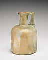 Glass polygonal bottle, Glass, Roman