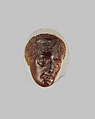 Glass cameo: head of Augustus, Glass, Roman