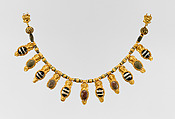 Gold and glass necklace, Gold, glass, Etruscan
