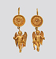 Earring with pendant in the form of Eros, Gold, Greek