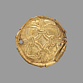 Gold roundel with stamped designs, Gold, Cypriot