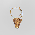 Gold pendant in the form of a bull's head, Gold, Cypriot