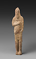Standing male figurine of an "Assyrian" type, Terracotta, Cypriot