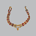 Necklace, Gold, sard, carnelian, Cypriot
