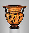 Terracotta column-krater (bowl for mixing wine and water), Attributed to the Agrigento Painter, Terracotta, Greek, Attic