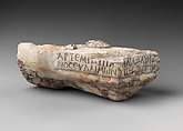 Inscribed marble base, Marble, red and white, Roman, Cypriot