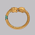 Gold and copper alloy bracelet with lion-head finials, Gold, copper alloy, Cypriot