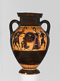 Terracotta amphora (jar), Group E, Terracotta, Greek, Attic