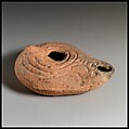 Terracotta oil lamp, Terracotta, Roman