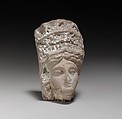Terracotta head of a goddess, Terracotta, Greek, Cypriot