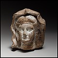 Female head, probably of a goddess, Terracotta, Cypriot