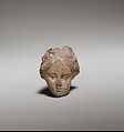 Terracotta head of a woman, Terracotta, Greek, Cypriot