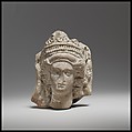 Terracotta head of a goddess, Terracotta, Greek, Cypriot