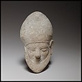 Bearded male head, Terracotta, Cypriot