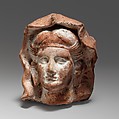 Female head, probably of a goddess, Terracotta, Cypriot