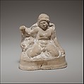 Seated boy, Terracotta, Cypriot