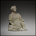 Seated boy, Terracotta, Cypriot