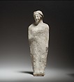 Standing female figurine, Terracotta, Greek, Rhodian ?